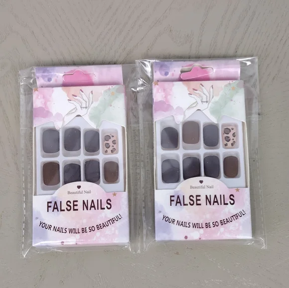 Leopard Accent False Nails - 2 packs - Picture 2 of 3